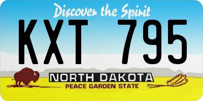 ND license plate KXT795