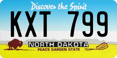 ND license plate KXT799