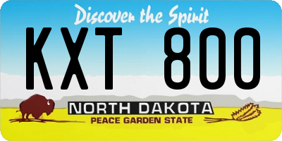 ND license plate KXT800