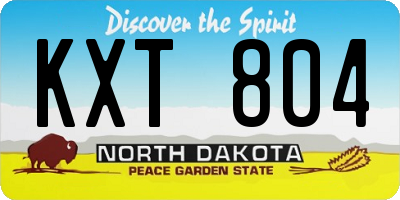 ND license plate KXT804