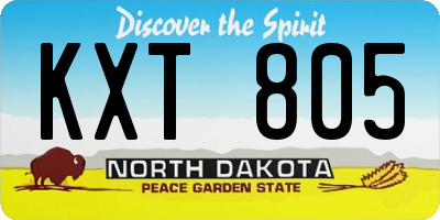 ND license plate KXT805