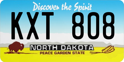 ND license plate KXT808