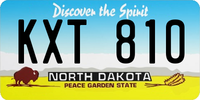 ND license plate KXT810
