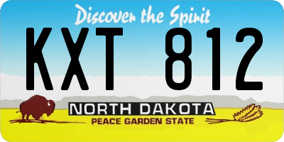 ND license plate KXT812