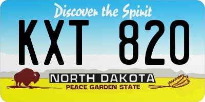 ND license plate KXT820