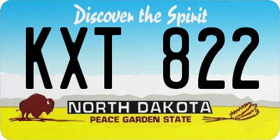 ND license plate KXT822