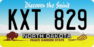 ND license plate KXT829