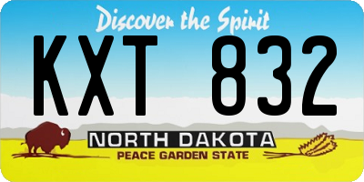 ND license plate KXT832