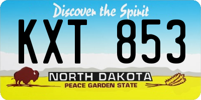 ND license plate KXT853