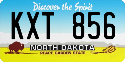 ND license plate KXT856