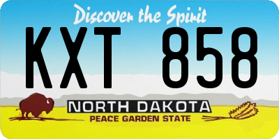 ND license plate KXT858