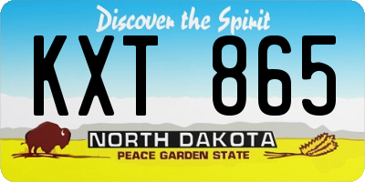 ND license plate KXT865