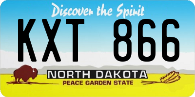 ND license plate KXT866