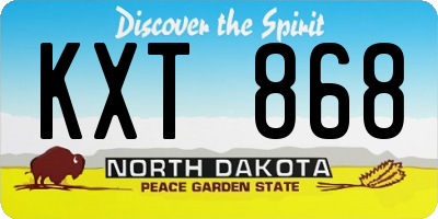 ND license plate KXT868