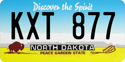 ND license plate KXT877