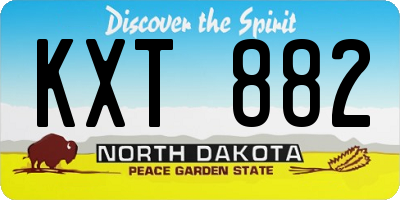 ND license plate KXT882