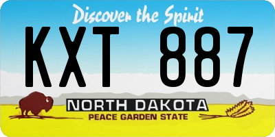 ND license plate KXT887