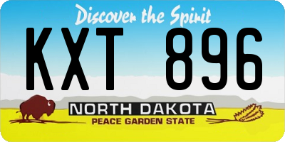 ND license plate KXT896