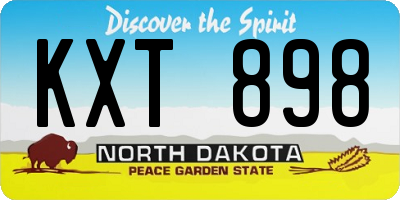 ND license plate KXT898