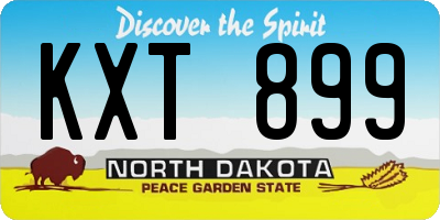 ND license plate KXT899