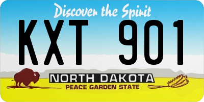 ND license plate KXT901
