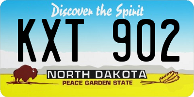 ND license plate KXT902