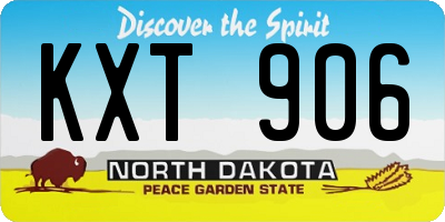 ND license plate KXT906