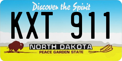 ND license plate KXT911