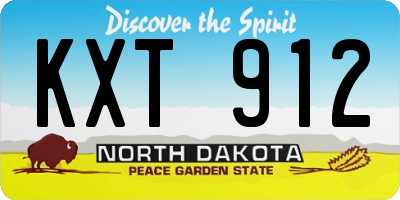ND license plate KXT912