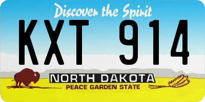 ND license plate KXT914