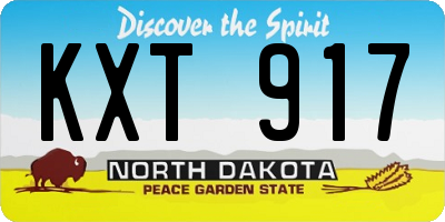 ND license plate KXT917