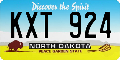 ND license plate KXT924