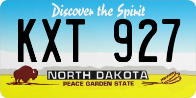 ND license plate KXT927
