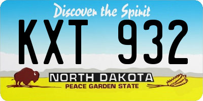 ND license plate KXT932