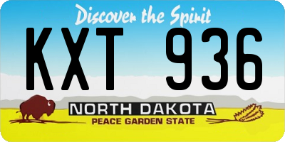 ND license plate KXT936