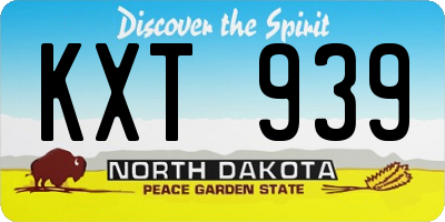ND license plate KXT939