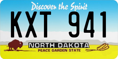 ND license plate KXT941