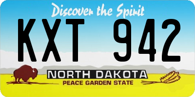 ND license plate KXT942