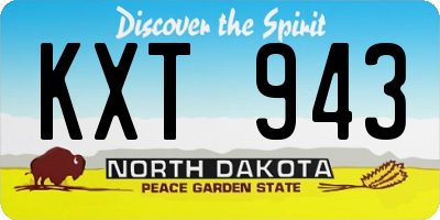 ND license plate KXT943