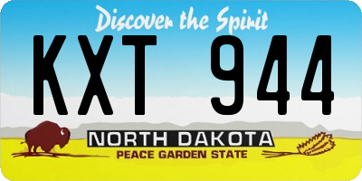 ND license plate KXT944