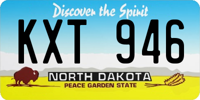 ND license plate KXT946