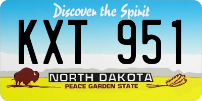 ND license plate KXT951
