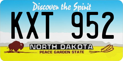 ND license plate KXT952