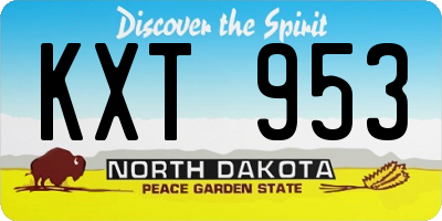 ND license plate KXT953