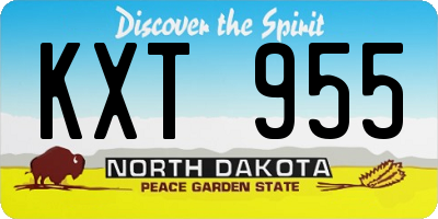 ND license plate KXT955