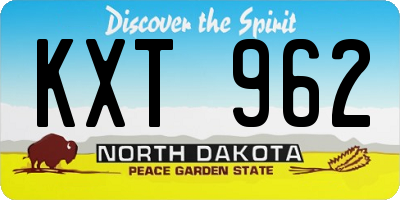 ND license plate KXT962
