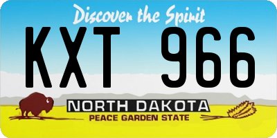 ND license plate KXT966