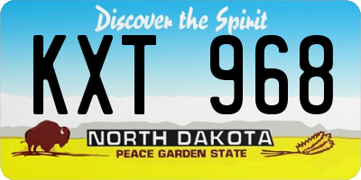 ND license plate KXT968