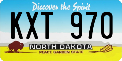 ND license plate KXT970