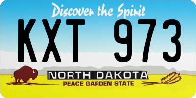 ND license plate KXT973